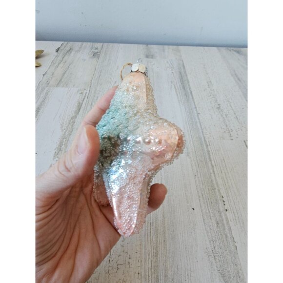 Glass beaded life-size starfish ornament pink Xmas tree - Picture 4 of 8